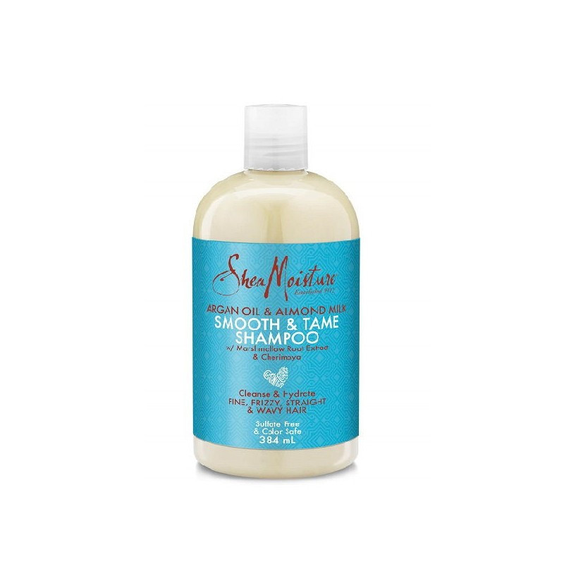 Shea Moisture argan y almendras champu cabello liso 384ml